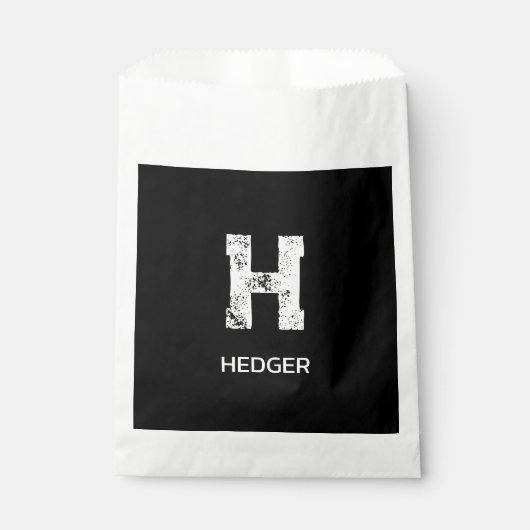 MINIMALISTISCHES WEIßES EIN-BUCHSTABEN-MONOGRAMM N GESCHENKTÜTCHEN (Vorderseite)