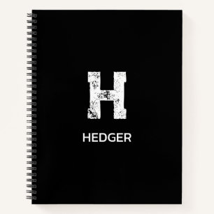 MINIMALISTISCHES WEIßES EIN-BUCHSTABEN-MONOGRAMM N NOTIZBLOCK