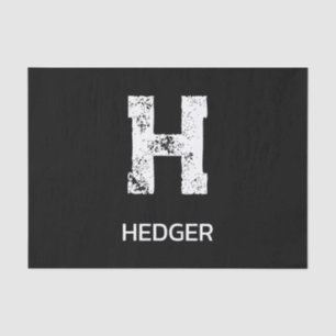 MINIMALISTISCHES WEIßES EIN-BUCHSTABEN-MONOGRAMM N SEIDENPAPIER