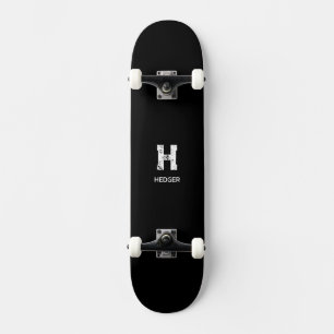 MINIMALISTISCHES WEIßES EIN-BUCHSTABEN-MONOGRAMM N SKATEBOARD