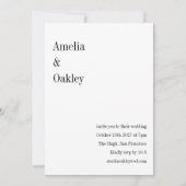 Minimalistisches Weißes Elegantes Chic Moderne Hoc Einladung (Vorderseite)