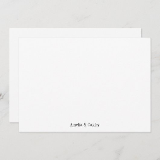 Minimalistisches Weißes Elegantes Hochzeitsszenari Dankeskarte (Vorne/Hinten)