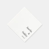 Minimalistisches Weißes Elegantes Hochzeitsszenari Serviette (Ecke)