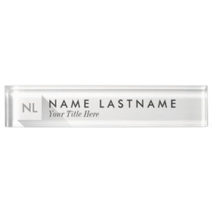 Minimalistisches weißes elegantes namensplakette