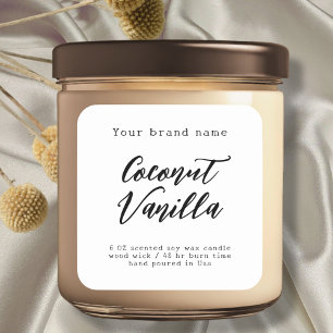 Minimalistisches weißes Etikett für die Verpackung Quadratischer Aufkleber