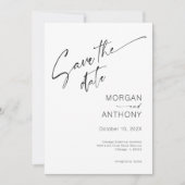 Minimalistisches weißes Foto Save the Date (Vorderseite)