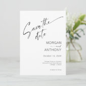 Minimalistisches weißes Foto Save the Date (Stehend Vorderseite)