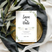Minimalistisches Weißes Frame Gold Save The Date