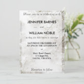 Minimalistisches weißes Gipskraut Moderne Hochzeit Einladung (Stehend Vorderseite)