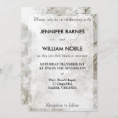 Minimalistisches weißes Gipskraut Moderne Hochzeit Einladung (Vorne/Hinten)