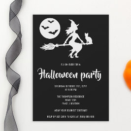 Minimalistisches weißes Halloween-Party Einladung