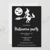Minimalistisches weißes Halloween-Party Einladung (Vorderseite)