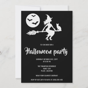 Minimalistisches weißes Halloween-Party Einladung