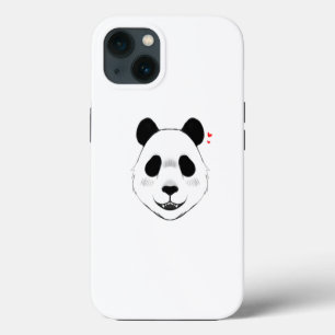 Minimalistisches weißes Hintergrund süßes Panda-De iPhone 13 Hülle