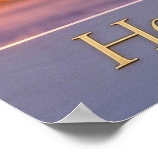 Minimalistisches weißes Kreuz mit Lavendel Poster (Ecke)