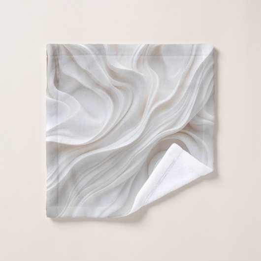 Minimalistisches weißes Marmor Wave Badezimmer Han Badhandtuch Set (Waschlappen)