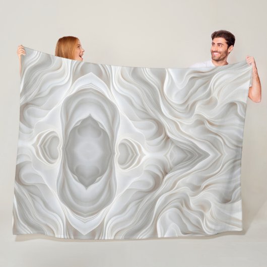 Minimalistisches weißes Marmorwellen Fleece Blanke (Beispiel)