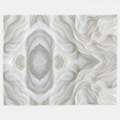 Minimalistisches weißes Marmorwellen Fleece Blanke (Vorderseite (Horizontal))