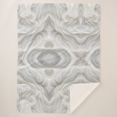 Minimalistisches weißes Marmorwellen Sherpa Blanke Sherpadecke (Vorderseite)