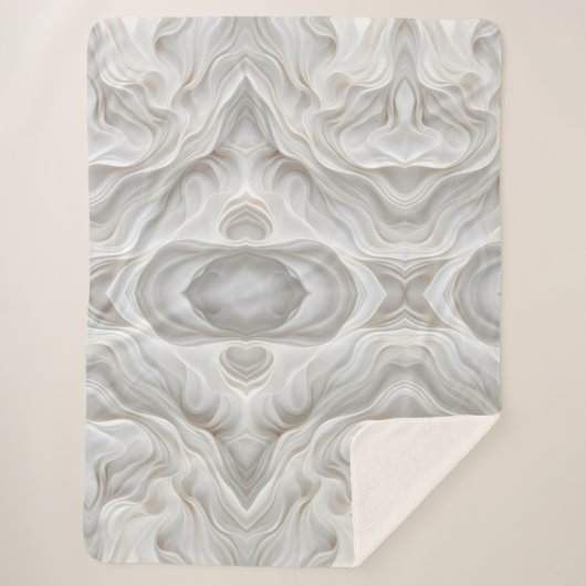 Minimalistisches weißes Marmorwellen Sherpa Blanke Sherpadecke (Vorderseite)