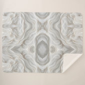 Minimalistisches weißes Marmorwellen Sherpa Blanke Sherpadecke (Vorderseite (Horizontal))