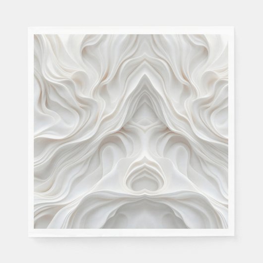 Minimalistisches weißes Marmorwellenmuster Napkins Serviette (Vorderseite)