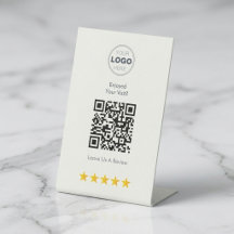 Minimalistisches weißes modernes Bistro QR Bewertu