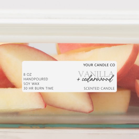 Minimalistisches weißes, modernes Candle-Label Etiketten (Befestigt)