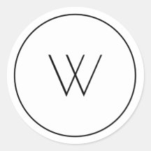 Minimalistisches weißes Monogramm Einfaches Single