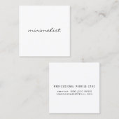 Minimalistisches Weißes Quadratische Visitenkarte (Vorne/Hinten)
