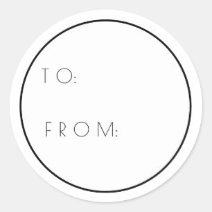 Minimalistisches weißes Schwarz bis und von Weihna Runder Aufkleber