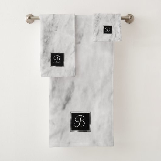 Minimalistisches weißes Silber und graues Texturmo Badhandtuch Set (Insitu)