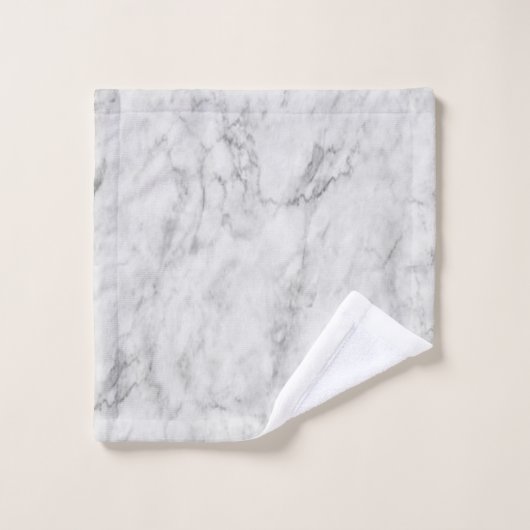 Minimalistisches weißes Silber und graues Texturmo Badhandtuch Set (Waschlappen)