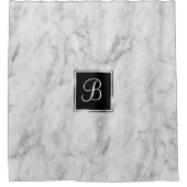 Minimalistisches weißes Silber und graues Texturmo Duschvorhang (Vorderseite)