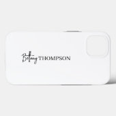 Minimalistisches weißes Skriptmonogramm Case-Mate iPhone Hülle (Rückseite (Horizontal))