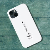 Minimalistisches weißes Skriptmonogramm iPhone Hülle