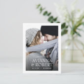 Minimalistisches weißes Typografie-Foto Save the D Ankündigungspostkarte (Stehend Vorderseite)