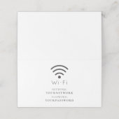 Minimalistisches weißes Wi-Fi-Zeichen Platzkarte (Außenseite Aufgefaltet)