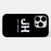 MINIMALISTISCHES WEIßES ZWEI-BUCHSTABEN-MONOGRAMM  Case-Mate iPhone HÜLLE (Rückseite (Horizontal))