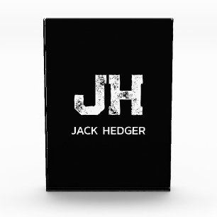 MINIMALISTISCHES WEIßES ZWEI-BUCHSTABEN-MONOGRAMM  FOTOBLOCK