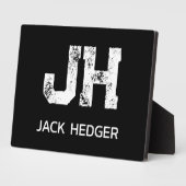 MINIMALISTISCHES WEIßES ZWEI-BUCHSTABEN-MONOGRAMM  FOTOPLATTE (Seite)