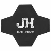 MINIMALISTISCHES WEIßES ZWEI-BUCHSTABEN-MONOGRAMM  FUßBALL (Flach)