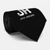 MINIMALISTISCHES WEIßES ZWEI-BUCHSTABEN-MONOGRAMM KRAWATTE (Gerollt)