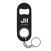 MINIMALISTISCHES WEIßES ZWEI-BUCHSTABEN-MONOGRAMM  MINI FLASCHENÖFFNER (Rückseite)