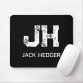 MINIMALISTISCHES WEIßES ZWEI-BUCHSTABEN-MONOGRAMM  MOUSEPAD (Mit Mouse)