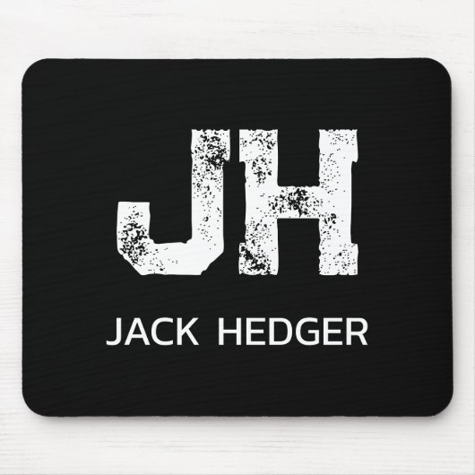 MINIMALISTISCHES WEIßES ZWEI-BUCHSTABEN-MONOGRAMM  MOUSEPAD (Vorne)