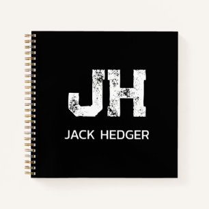 MINIMALISTISCHES WEIßES ZWEI-BUCHSTABEN-MONOGRAMM NOTIZBLOCK