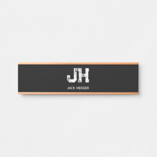 MINIMALISTISCHES WEIßES ZWEI-BUCHSTABEN-MONOGRAMM  TÜRSCHILD