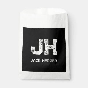MINIMALISTISCHES WEIßES ZWEIBUCHSTABEN-MONOGRAMM N GESCHENKTÜTCHEN