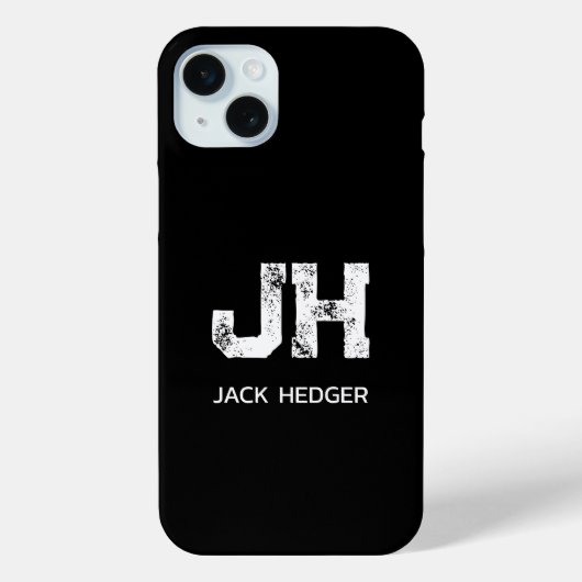 MINIMALISTISCHES WEIßES ZWEIBUCHSTABIGES MONOGRAMM Case-Mate iPhone HÜLLE (Rückseite)
